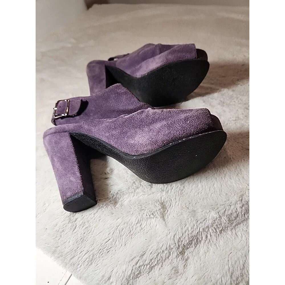 MIA Shoes Womens 7-1/2 Suede Refine Suede 4 inch block heels Peep Toe Platforms‎